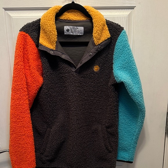 Dutch Bros Tops - Dutch Bros Color-block Fleece Teddy Pullover with Pockets & 1/4 Snap Size Small